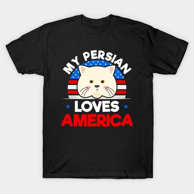 4th Of July Cat Shirt | Vintage Retro Persian Gift T-Shirt by Gawkclothing